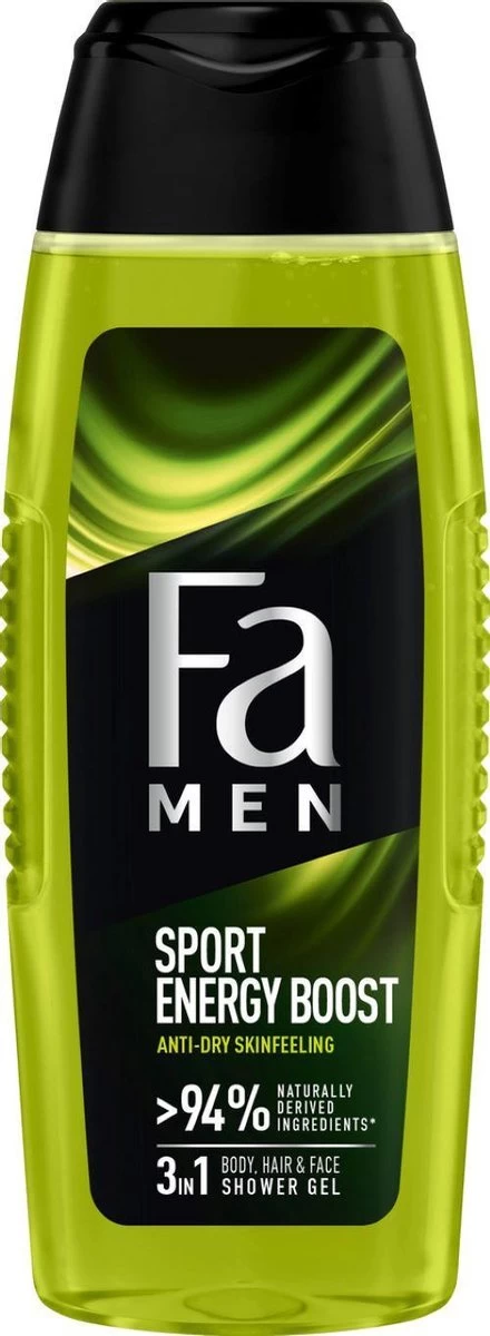 Fa Men Sport Energy Boost Douchegel 6x 250ml - Grootverpakking 2 Fa Men Sport Energy Boost Douchegel 6x 250ml - Grootverpakking - Afbeelding 2