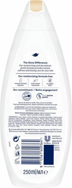 Dove Pampering Sheabutter & Vanille Douchegel - 6 X 250 Ml - Voordeelverpakking -Lichaamsverzorging 462x1200 4