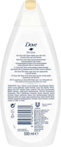 Dove Silk Douchegel - 6 X 500ml - Voordeelverpakking -Lichaamsverzorging 502x1200 3