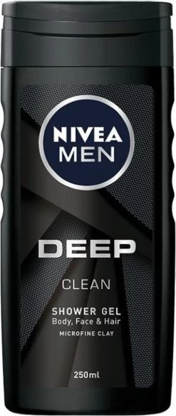 NIVEA MEN DEEP Clean Shower Gel - 6 X 250 Ml - Voordeelverpakking - Douchegel -Lichaamsverzorging 508x1200