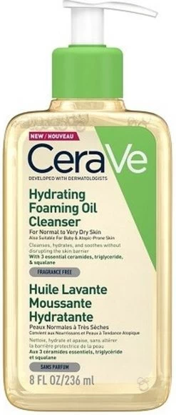CeraVe - Hydrating Foaming Oil Cleanser - Voor Normale Tot Droge Huid - 236ml -Lichaamsverzorging 510x1200