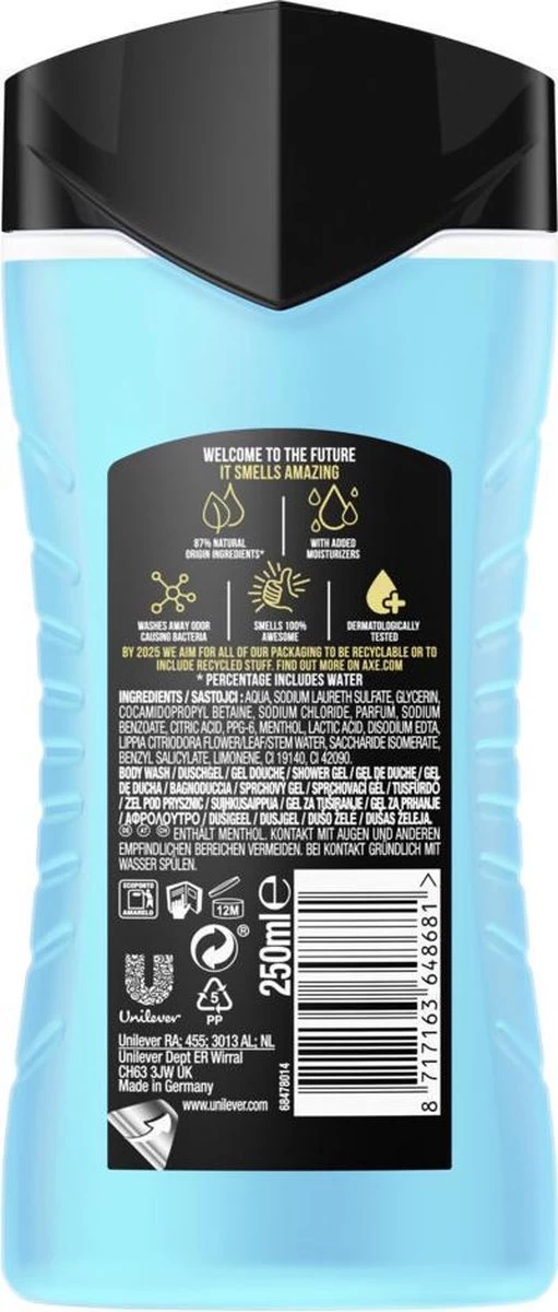 Axe Ice Chill 3-in-1 Douchegel - 6 X 250 Ml - Voordeelverpakking 10 Axe Ice Chill 3-in-1 Douchegel - 6 X 250 Ml - Voordeelverpakking - Afbeelding 10
