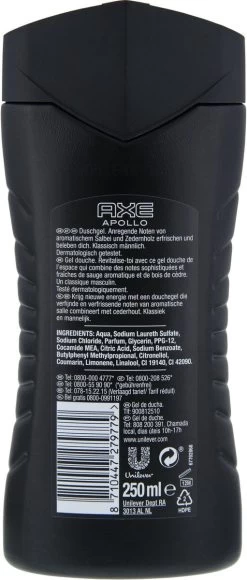 Axe Apollo Showergel - 6 X 250 Ml - Voordeelverpakking -Lichaamsverzorging 511x1200
