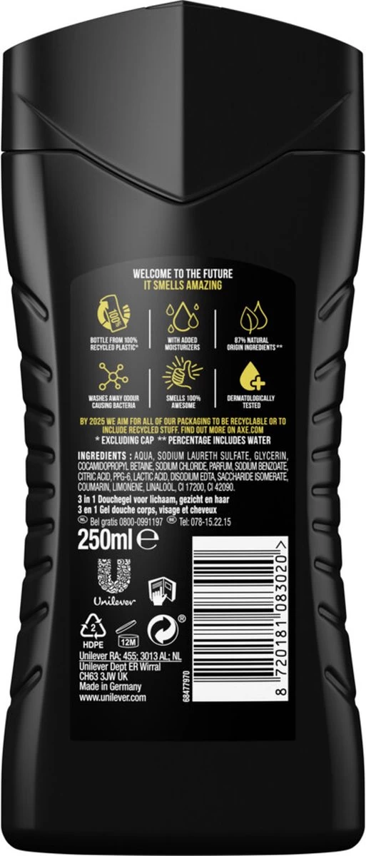 Axe Excite 3-in-1 Douchegel - 6 X 250 Ml - Voordeelverpakking 2 Axe Excite 3-in-1 Douchegel - 6 X 250 Ml - Voordeelverpakking - Afbeelding 2