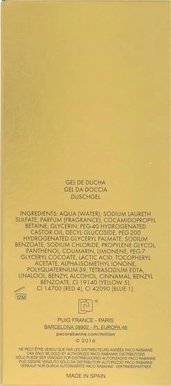 Paco Rabanne 1 Million Showergel -150 Ml -Lichaamsverzorging 531x1200 2