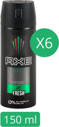 Axe Africa Bodyspray Deodorant - 6 X 150 Ml - Voordeelverpakking 9 Axe Africa Bodyspray Deodorant - 6 X 150 Ml - Voordeelverpakking -Lichaamsverzorging 558x1200 1