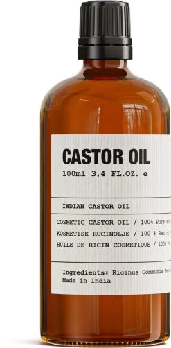 Merkloos Biologische Castor Olie Uit India 100 Ml - 100% Puur & Koudgeperst.