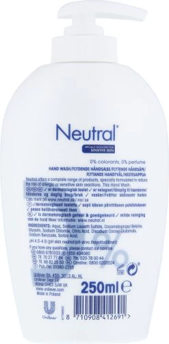 Neutral Vloeibare Handzeep Parfumvrij - 6 X 250 Ml - Voordeelverpakking 13 Neutral Vloeibare Handzeep Parfumvrij - 6 X 250 Ml - Voordeelverpakking -Lichaamsverzorging 591x1200 4