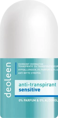 Deoleen Anti-transpirant - Roller Sensitive - Deodorant - 50 Ml -Lichaamsverzorging 594x1200 1