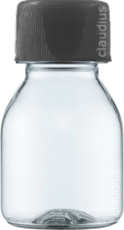 Lege Plastic Fles 60 Ml APET Transparant Shot - Met Zwarte Ribbeldop - Set Van 10 Stuks - Navulbaar - Leeg