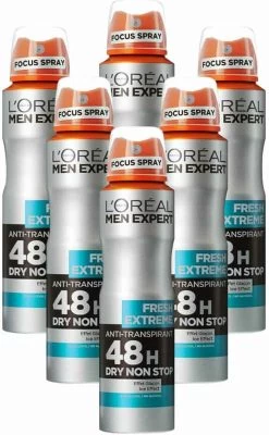 L’Oréal Paris Men Expert Fresh Extreme 48H Deodorant Spray - 6 X 150 Ml - Voordeelverpakking