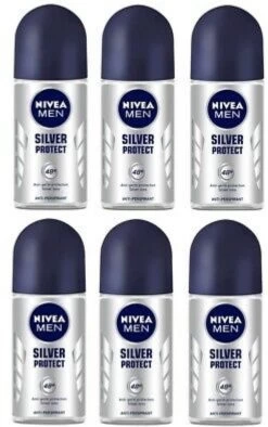 NIVEA MEN Silver Protect Dynamic Power - 6 X 50 Ml - Voordeelverpakking - Deodorant Roller