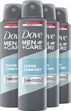 Dove Men+Care Clean Comfort Deodorant Spray - 4x 150ml - Voordeelverpakking