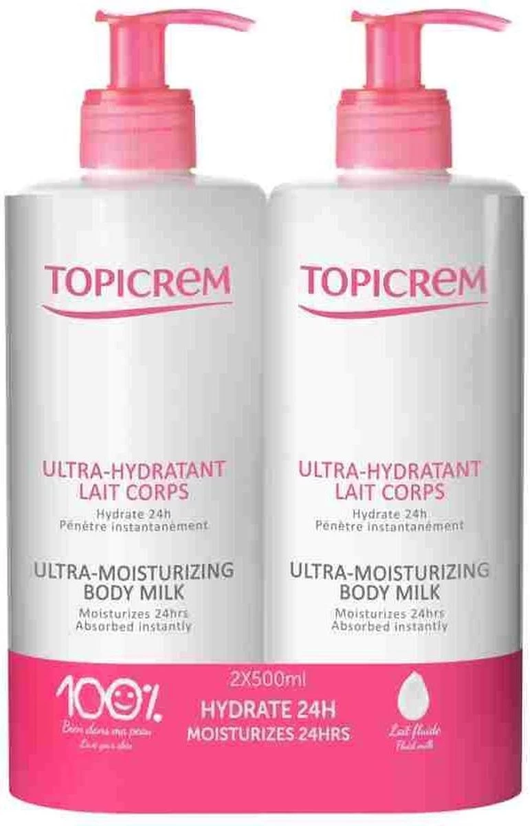 Topicrem Ultra-Moisturizing Body Milk 2x500ml 1 Topicrem Ultra-Moisturizing Body Milk 2x500ml