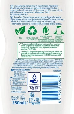 Sanex Zero% Normale Huid Douchegel - 6 X 250ml - Douchegel Voordeelverpakking -Lichaamsverzorging 777x1200 4