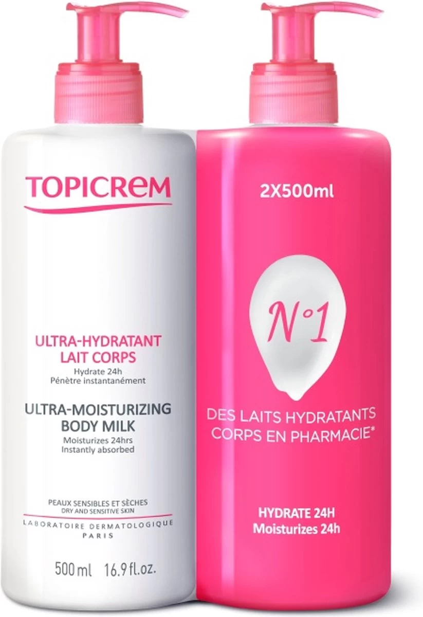 Topicrem Ultra-Moisturizing Body Milk 2x500ml 5 Topicrem Ultra-Moisturizing Body Milk 2x500ml - Afbeelding 5