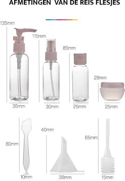 YONO Reisflesjes Set - Navulbare Reisflacons In Verschillende Maten Met Toilettas - Spray Flesjes En Cosmetica Potjes Voor Handbagage Vliegtuig -Lichaamsverzorging 829x1200