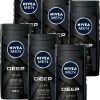 NIVEA MEN DEEP Clean Shower Gel - 6 X 250 Ml - Voordeelverpakking - Douchegel