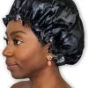 Merkloos GROTE Douchemuts / Shower Cap / Douchekapje / Douche Cap Voor Vol Haar / Krullen / Afro - Zwart
