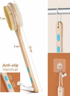 Fesio Lichaamsborstel Met Lange Steel - Dubbelzijdig - Dry Brushing Rugborstel/Badborstel/Doucheborstel/Huidborstel - 43 Cm 10 Fesio Lichaamsborstel Met Lange Steel - Dubbelzijdig - Dry Brushing Rugborstel/Badborstel/Doucheborstel/Huidborstel - 43 Cm -Lichaamsverzorging 882x1200