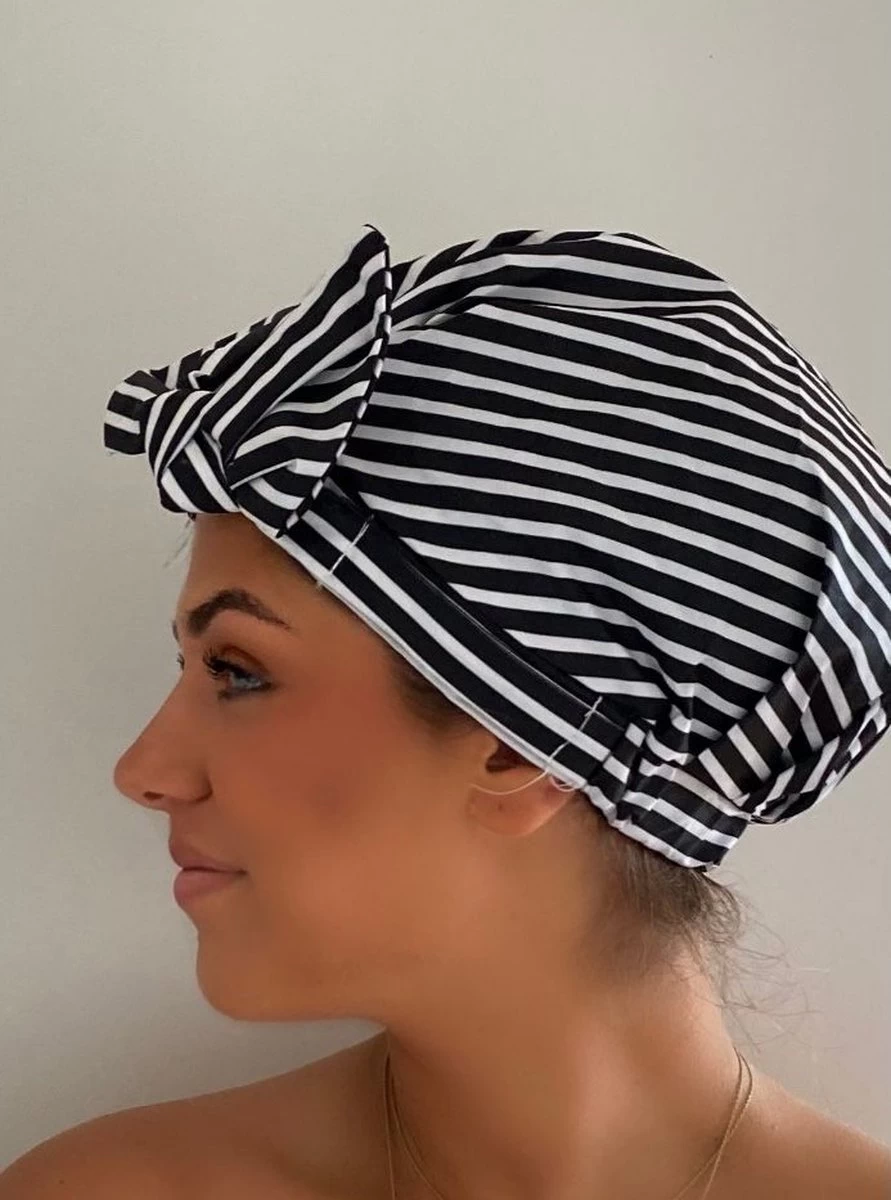 Douchemuts DE MOOISTE -Shower Cap -Black White -Droog Haar -DOUCHEKAPJE 1 STUKS 2 Douchemuts DE MOOISTE -Shower Cap -Black White -Droog Haar -DOUCHEKAPJE 1 STUKS - Afbeelding 2