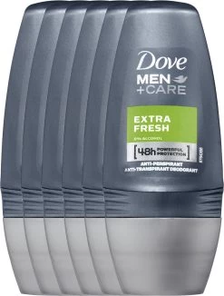 Dove Men+Care Extra Fresh Anti-Transpirant Deodorant Roller - 6 X 50 Ml - Voordeelverpakking -Lichaamsverzorging 908x1200