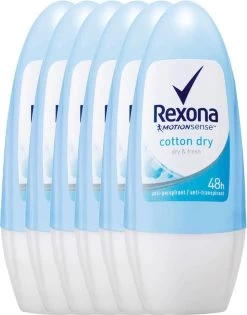 Rexona Dry Cotton Deodorant Roller - 6 X 50 Ml - Voordeelverpakking