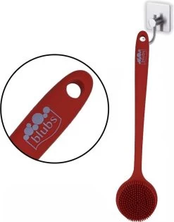 Blubs® – Badborstel – Dry Brush – Rug Scrubber – Lichaamsborstel – Rugborstel Douche Met Steel – Huidborstel – Rugborstel Kunststof – Badborstel Met Steel – Doucheborstel Met Steel – Siliconen Borstel – Droogborstel – Massage – Rood -Lichaamsverzorging 945x1200