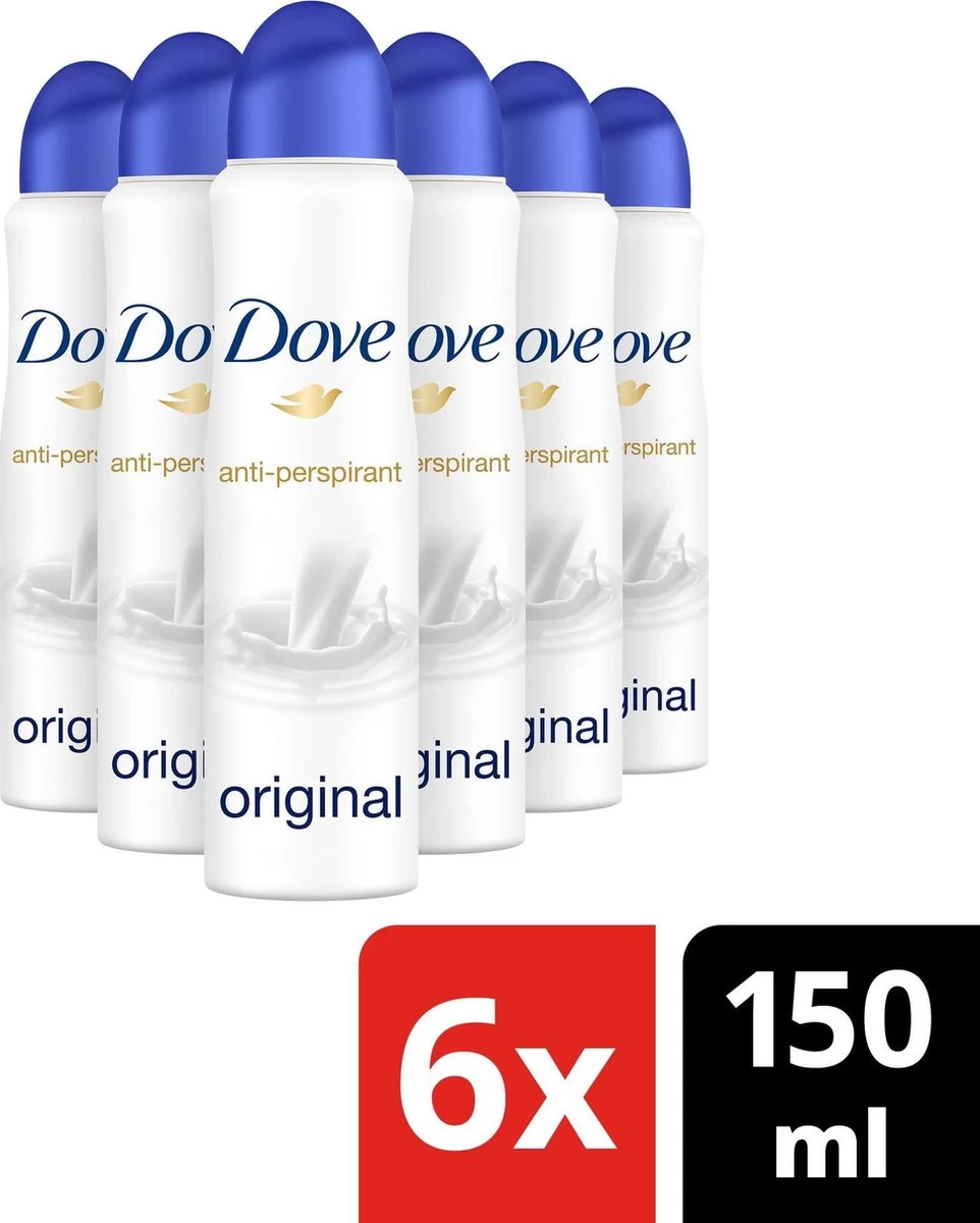 Dove Original Anti-transpirant Spray Vrouw - 6 X 150 Ml - Voordeelverpakking 2 Dove Original Anti-transpirant Spray Vrouw - 6 X 150 Ml - Voordeelverpakking - Afbeelding 2