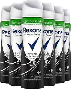 Rexona Women Invisible Diamond Compressed Deodorant Spray - 6 X 75 Ml - Voordeelverpakking