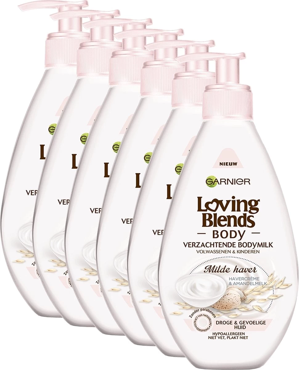 Garnier Loving Blends Body Milde Haver Bodymilk - 6 X 250ml - Voordeelverpakking 1 Garnier Loving Blends Body Milde Haver Bodymilk - 6 X 250ml - Voordeelverpakking