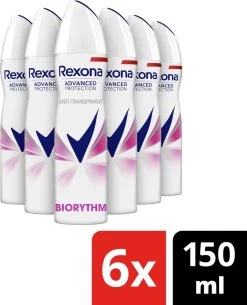 Rexona Women Ultra Dry Biorythm Deodorant - 6 X 150 Ml - Voordeelverpakking -Lichaamsverzorging 971x1200 3