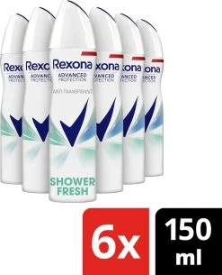6x Rexona Deodorant Spray Shower Fresh 150 Ml 10 6x Rexona Deodorant Spray Shower Fresh 150 Ml -Lichaamsverzorging 971x1200 4