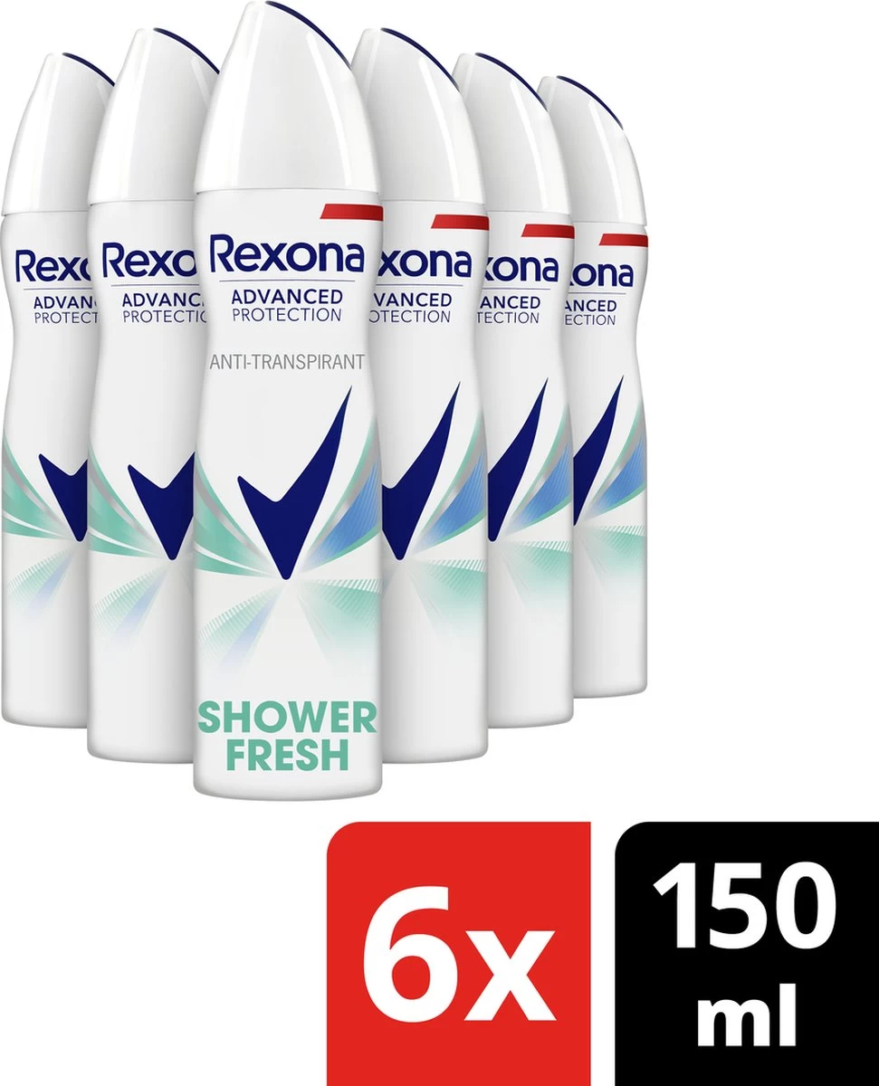 6x Rexona Deodorant Spray Shower Fresh 150 Ml 3 6x Rexona Deodorant Spray Shower Fresh 150 Ml - Afbeelding 3