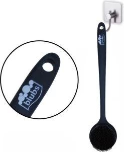 Blubs® – Badborstel – Dry Brush – Rug Scrubber – Lichaamsborstel – Rugborstel Douche Met Steel – Huidborstel – Doucheborstel – Bad- & Doucheaccessoires – Badborstel Met Steel – Doucheborstel Rugborstel – Siliconen Borstel – Massage – Zwart -Lichaamsverzorging 983x1200