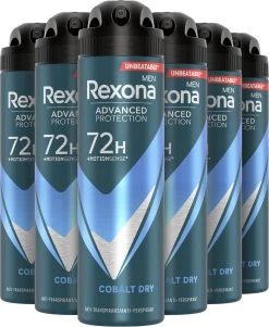 Rexona Men Cobalt Dry Anti-transpirant Deodorant Spray - 6 X 150 Ml - Voordeelverpakking