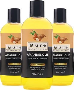 Amandelolie 100ml | 100% Puur & Onbewerkt | Koudgeperste Zoete Amandel Olie Voor Haar, Huid En Lichaam -Lichaamsverzorging 991x1200